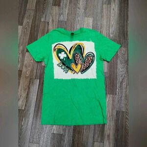 Ladies small bleached tee shirt st Patrick's day